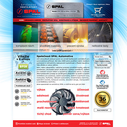 Tvorba e-shopu s ventilátory špičkové kvality Spal
